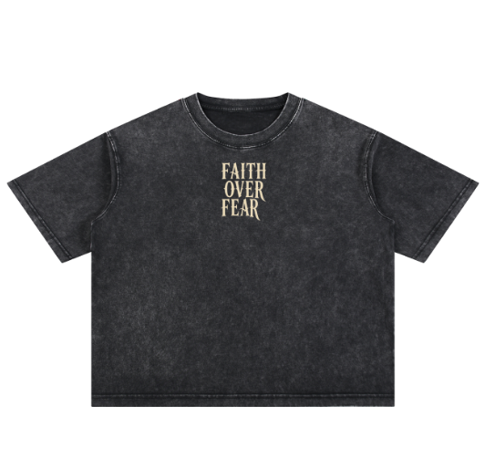 FOR ALL HIS GLORY oversized washed black shirt