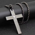 24 inch black cross necklace