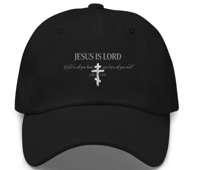 John 14:8 black dad hat